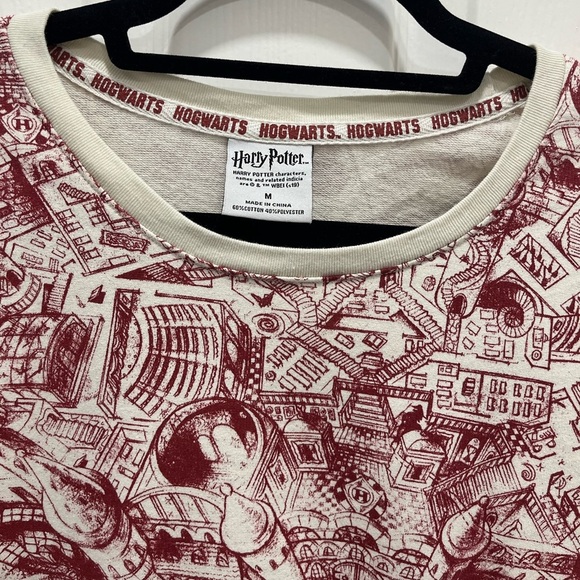 Harry Potter Hogwarts Maurader’s Map Cropped Toggle Sweatshirt Size M - Picture 5 of 9